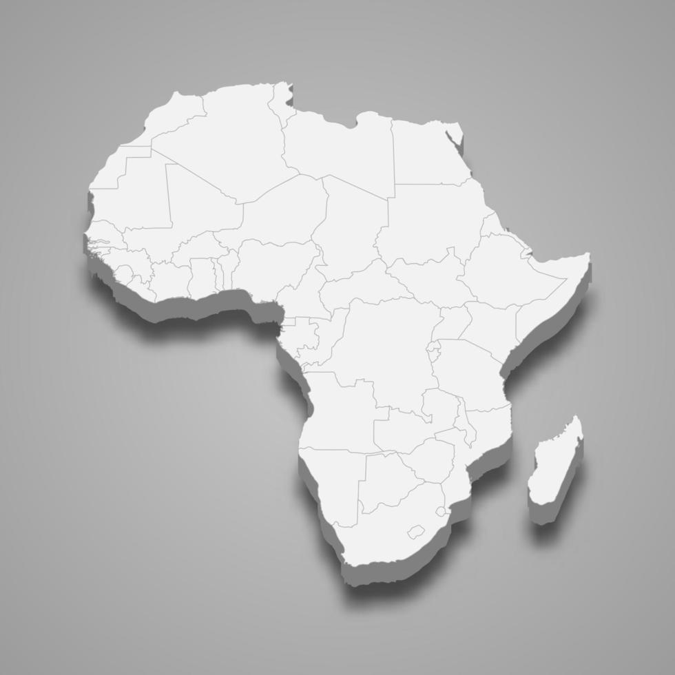 mapa 3d de áfrica vector