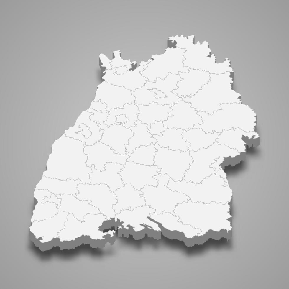 mapa 3d estado de alemania vector