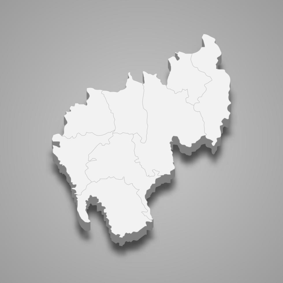 mapa 3d estado de la india vector
