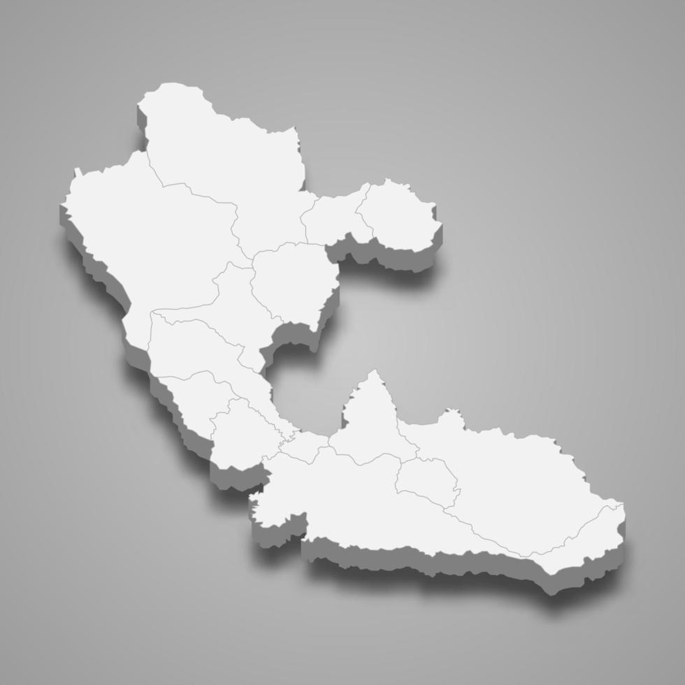 mapa 3d de risaralda es un departamento de colombia vector