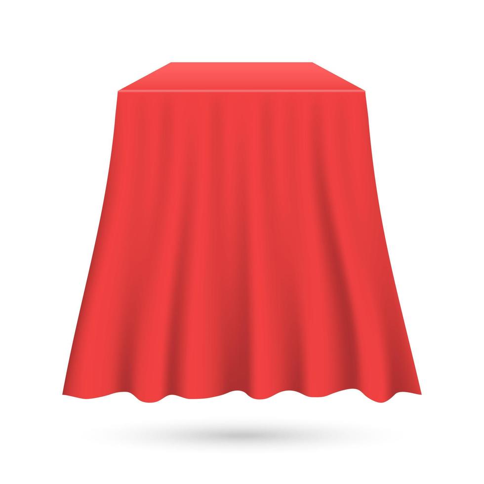 Red silk cloth covered object vector