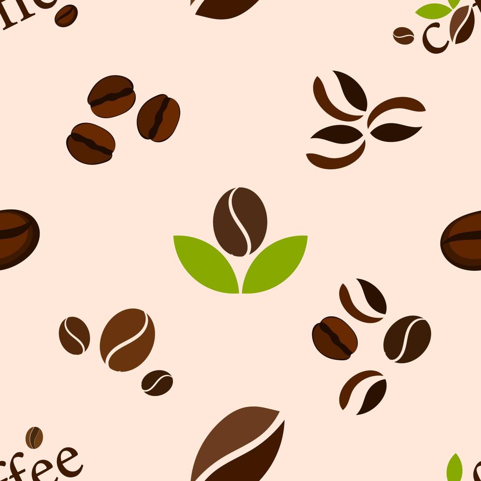 Seamless Coffee beans pattern. Isolated coffe beans for wallpaper and t shit Design. vector