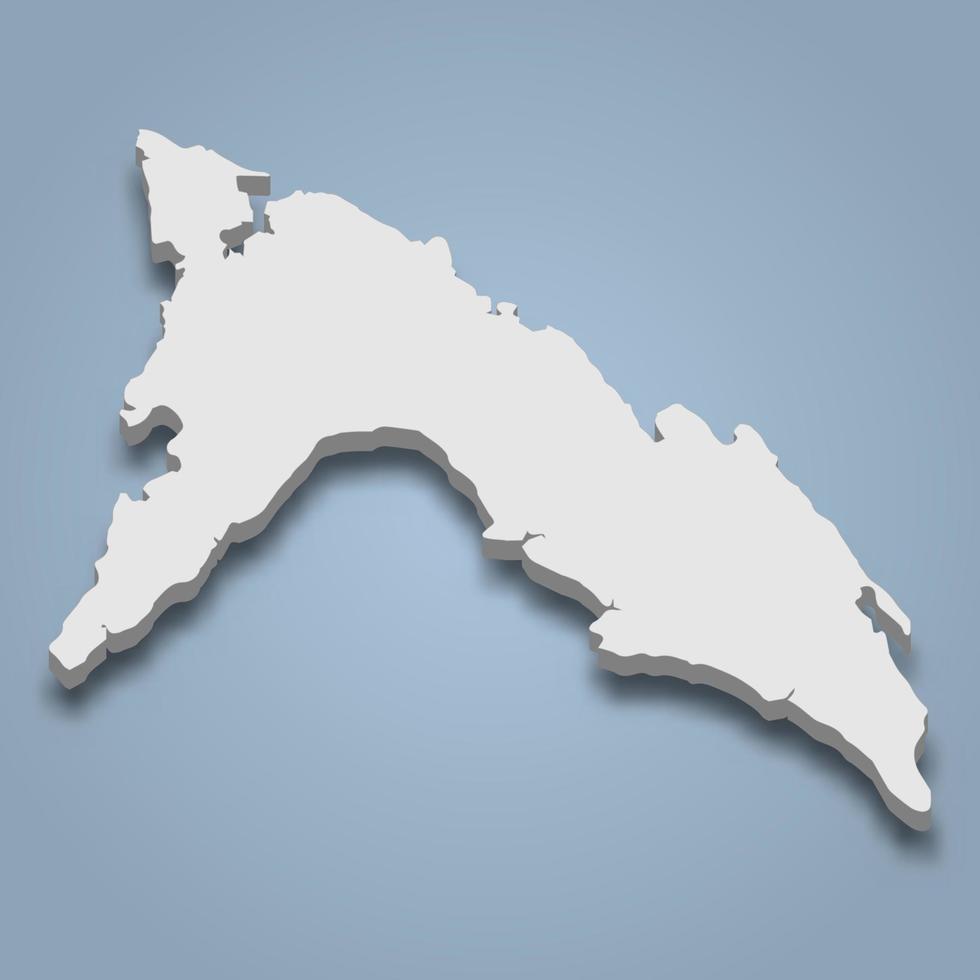 3d isometric map of Masbate is an island in Philippines vector