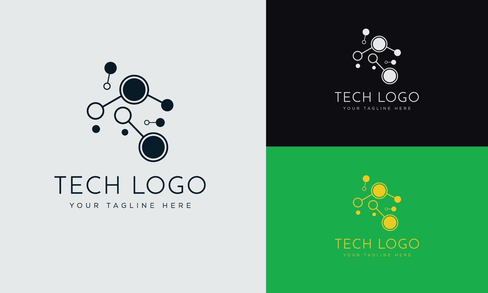 vector de concepto de diseño de logotipo de tecnología, símbolo de logotipo de Internet de red, logotipo de cable digital.