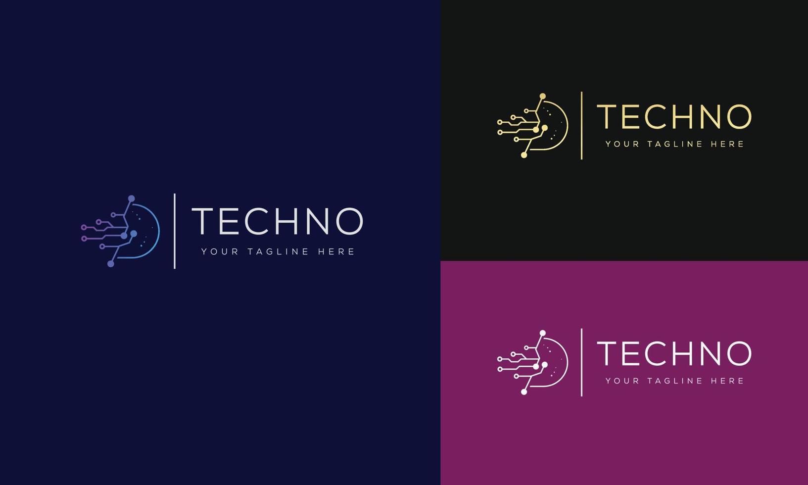 Vector logo design template. Tech sign