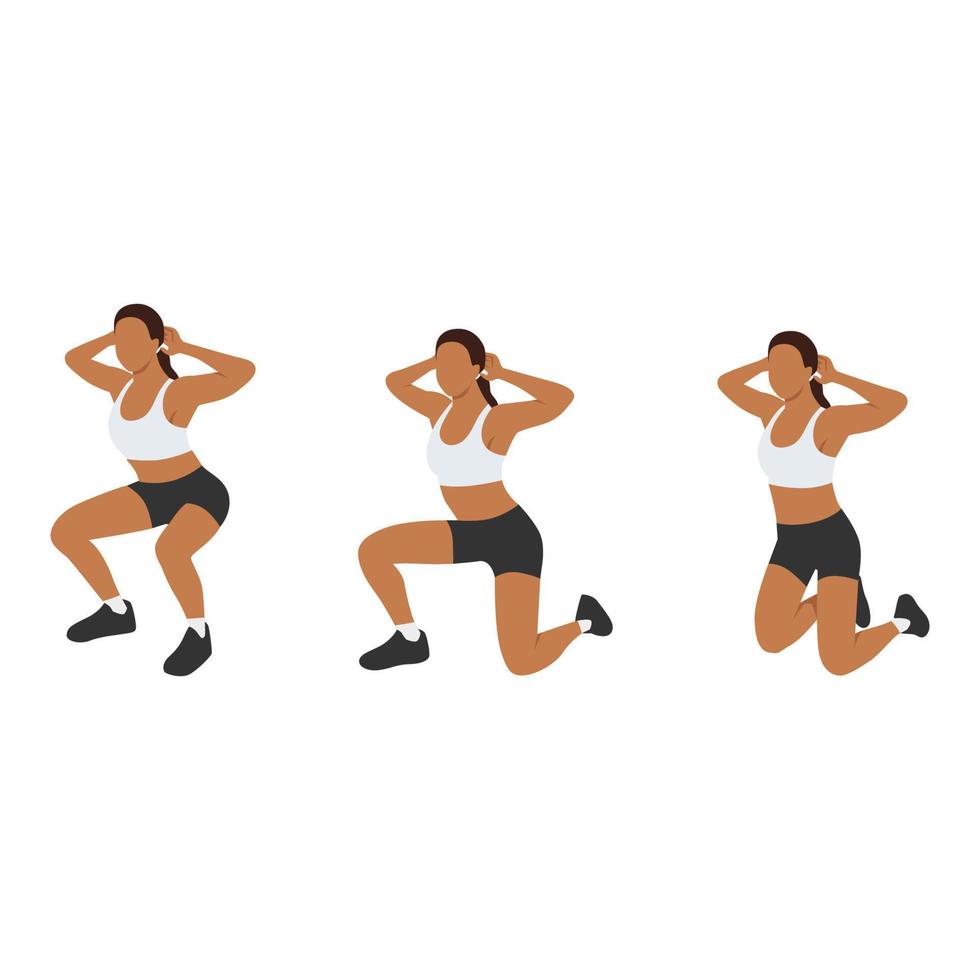 Woman doing Surrender exercise. Flat vector illustration isolated on white background
