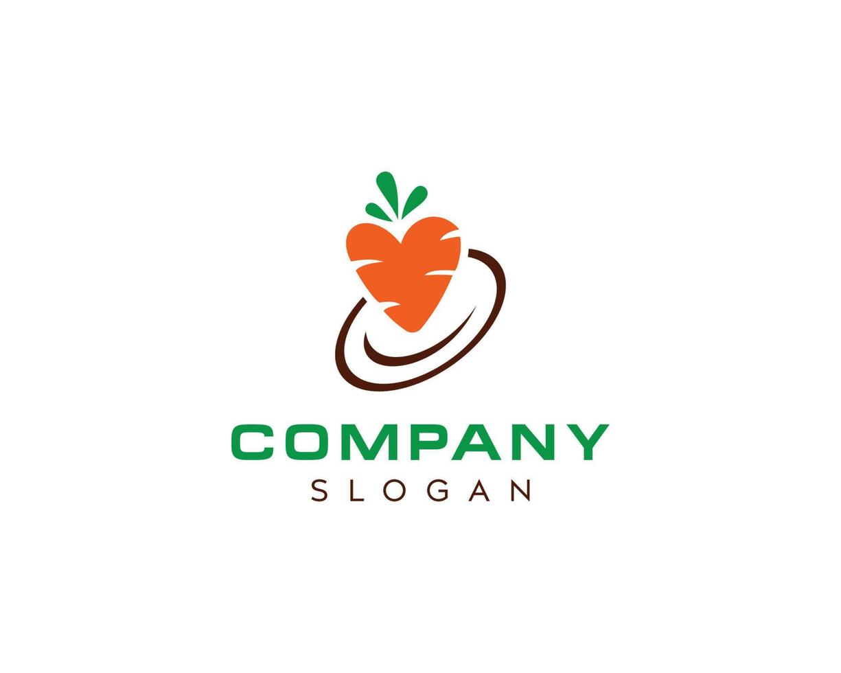 Carrot Logo design-Orange Carrot Logo Vector-orange color carrot logo design vector