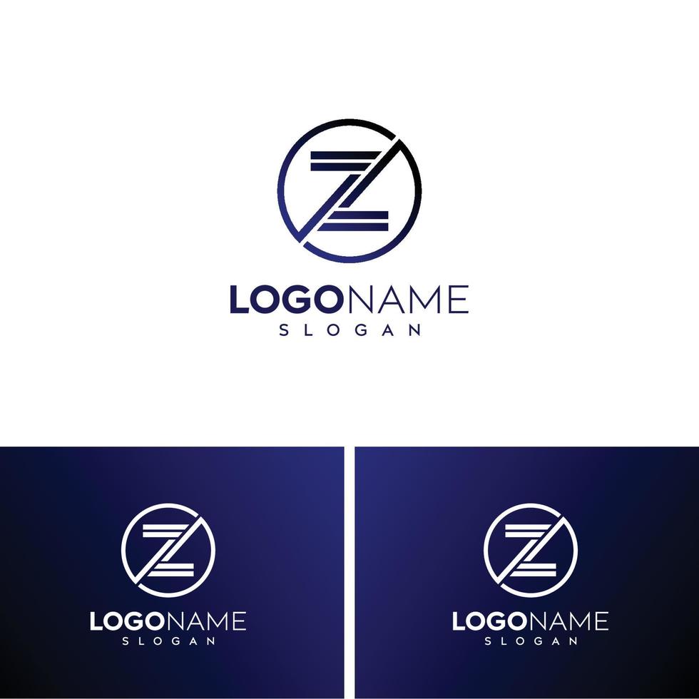 diseño de logotipo abstracto letra z logo-zz vector