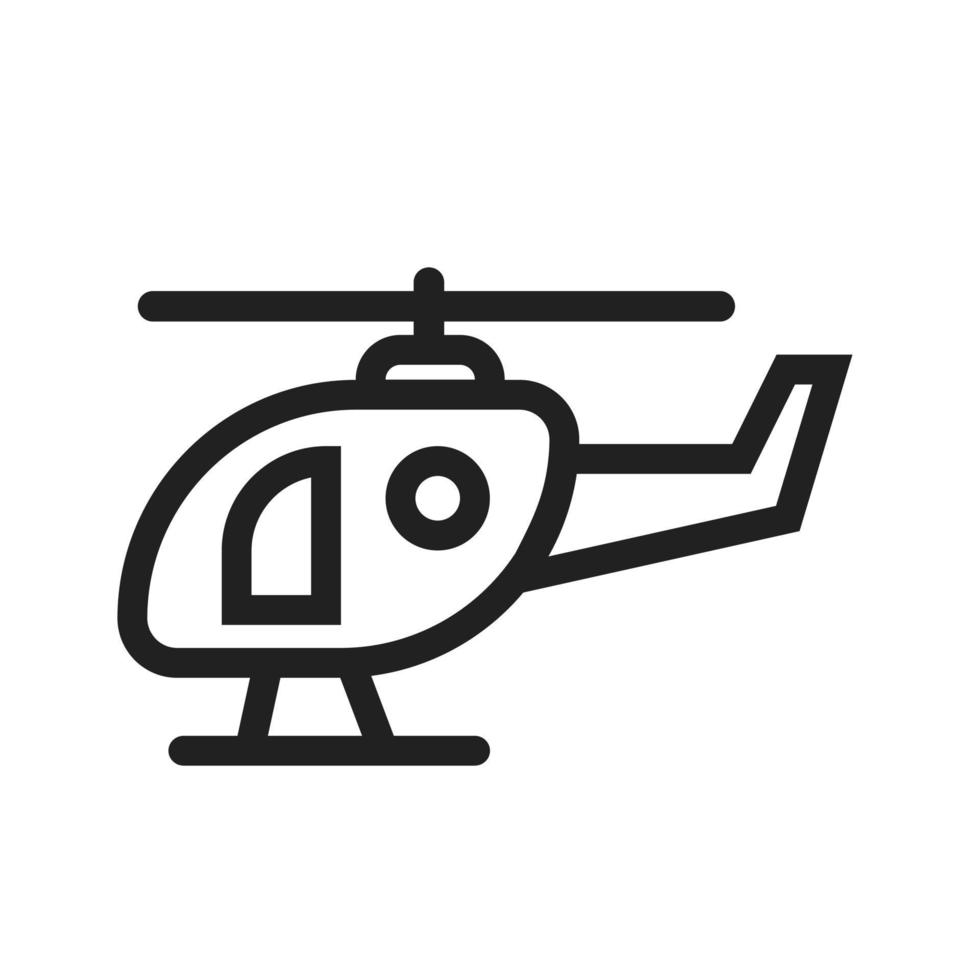 icono de línea de helicóptero vector