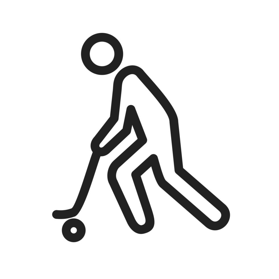 icono de línea de jugador de hockey vector