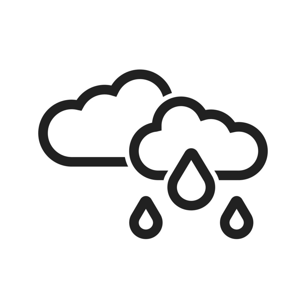 Light Rain Line Icon vector