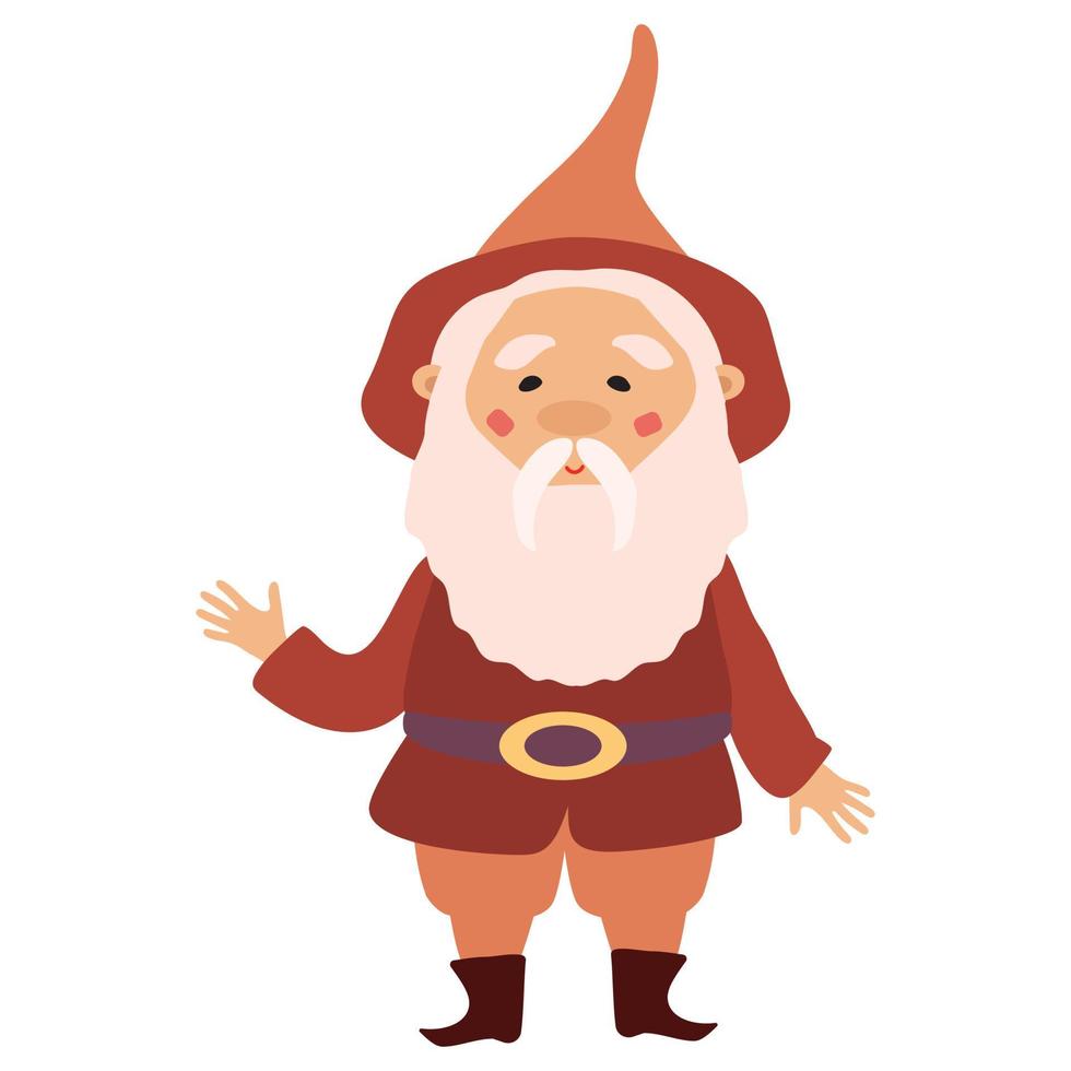 Cartoon garden gnome vector