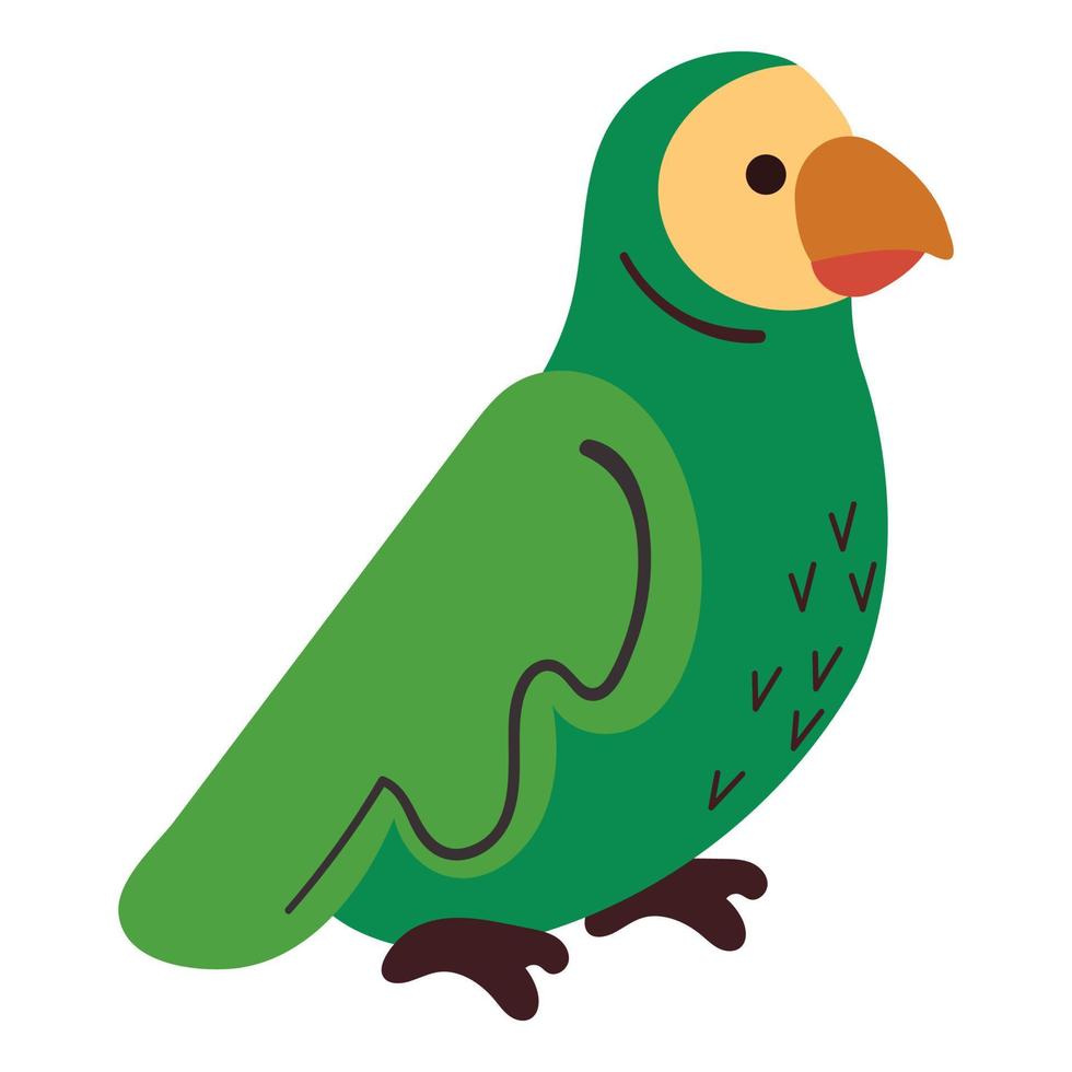 pájaro tropical loro verde vector