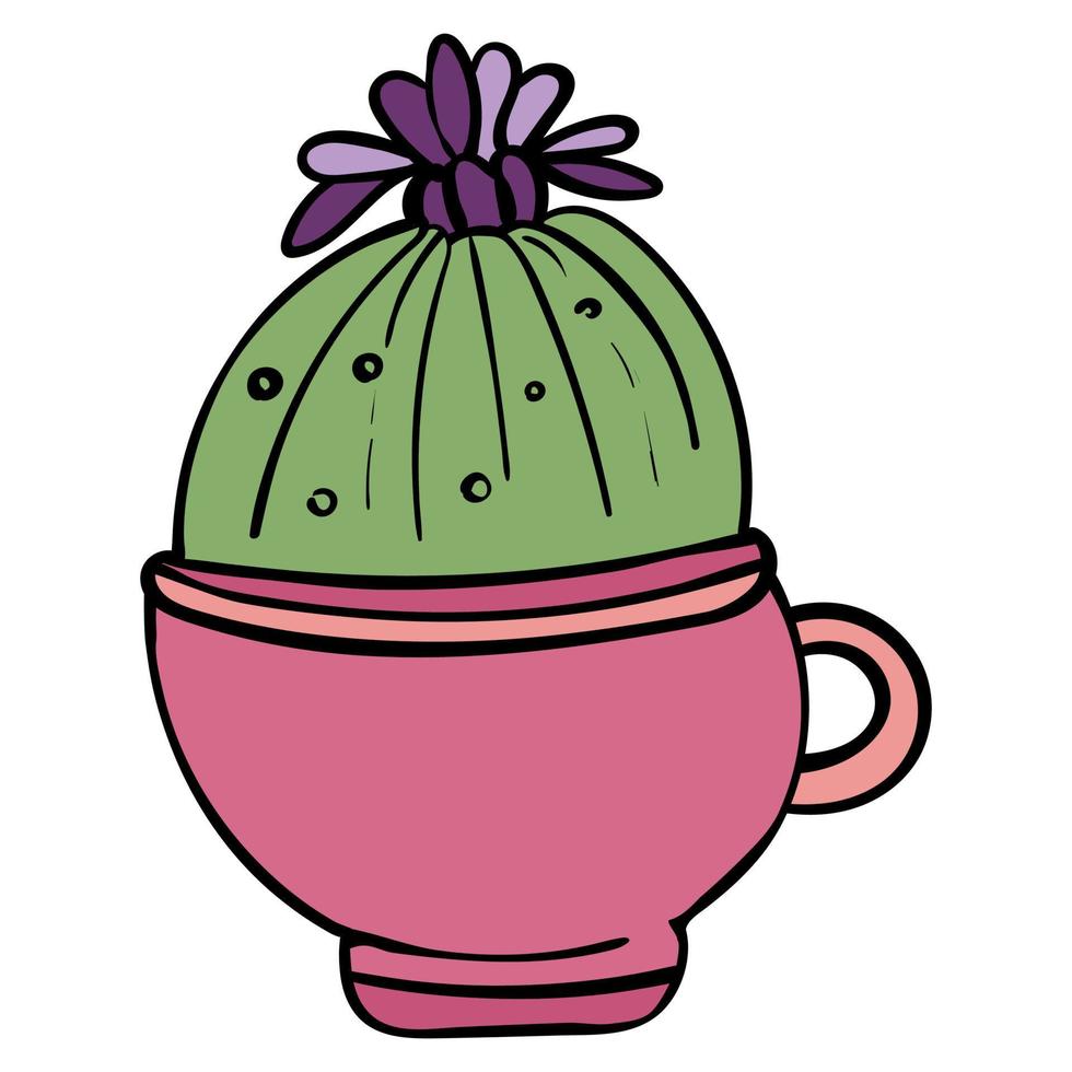 Cactus in a cup vector