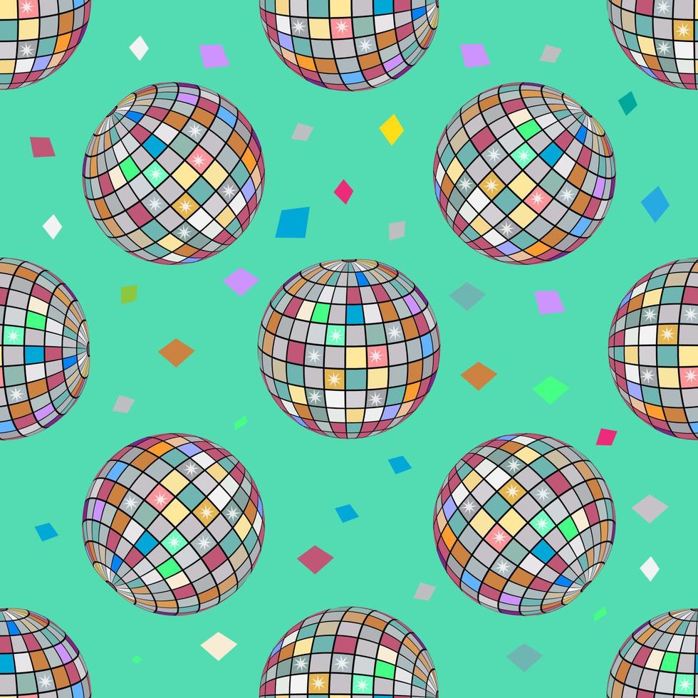 esfera discoteca de patrones sin fisuras vector