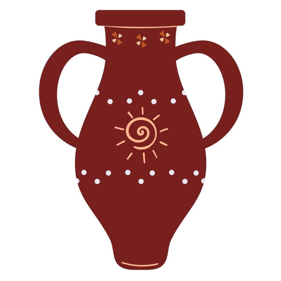 Clay african vase vector