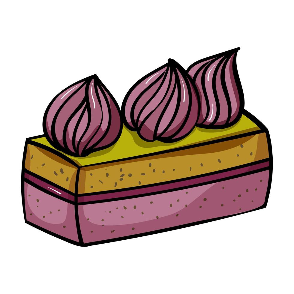 Cream biscuit cake vector