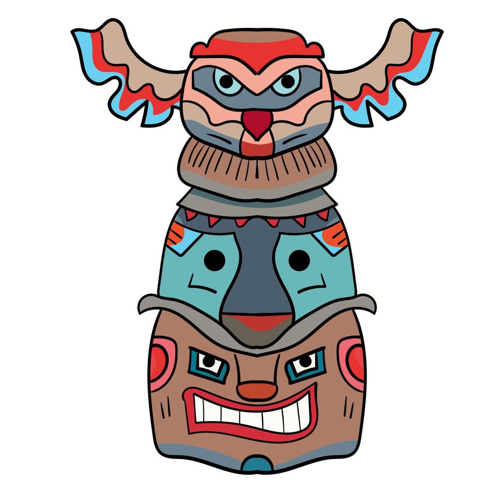 Totem occult sculpture vector