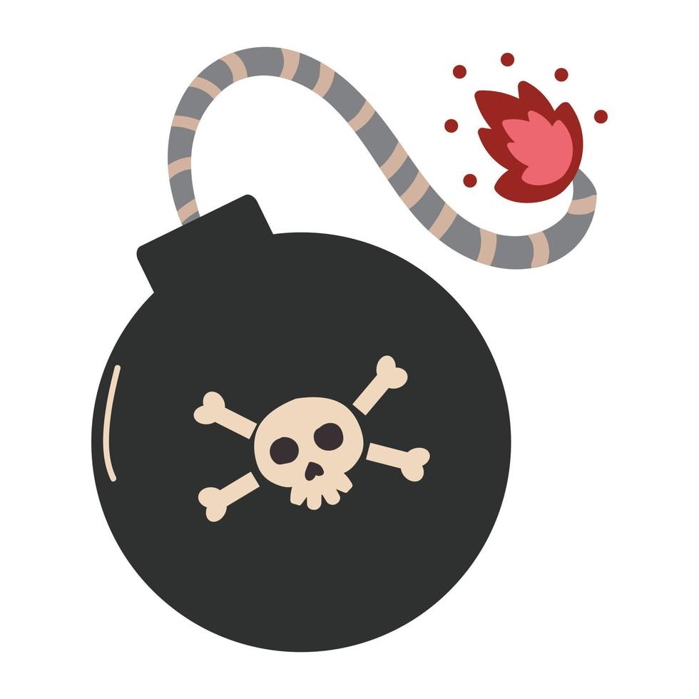 Bomb pirate with skull and crossbones vector