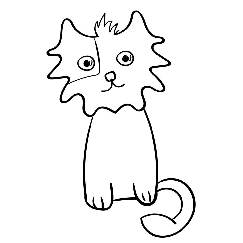 gato en estilo de dibujos animados de garabatos vector