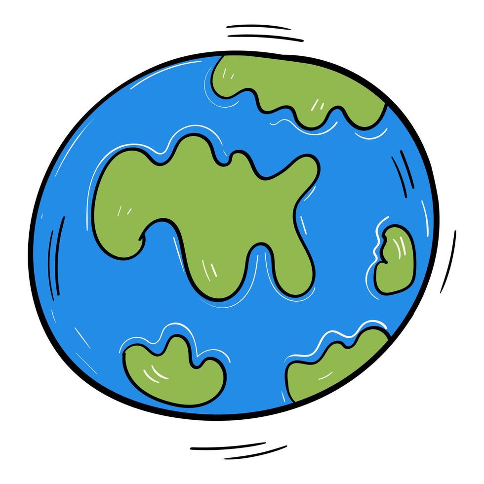 Earth planet doodle vector
