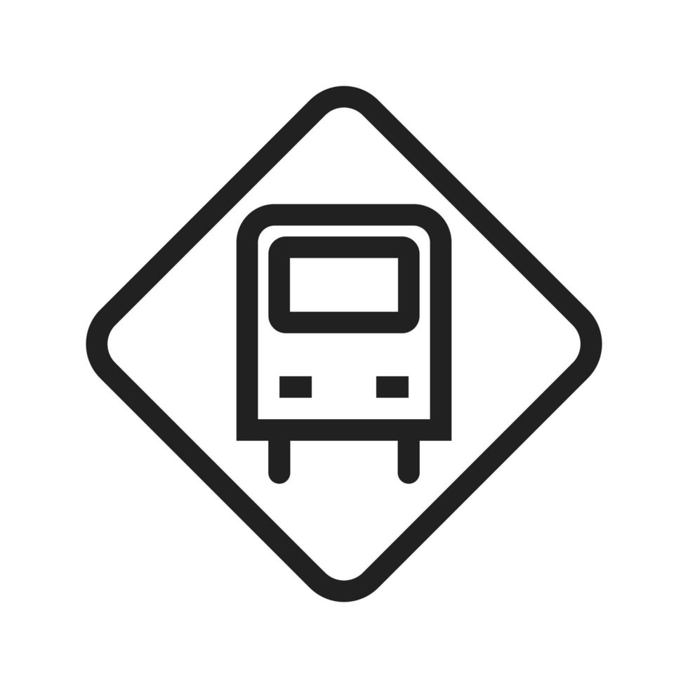 Bus Stop Sign Line Icon vector