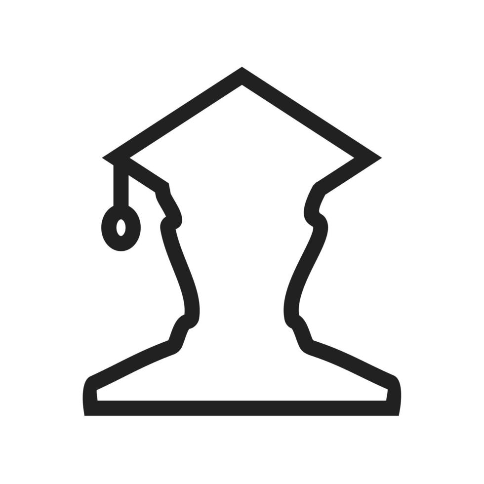 Male Student I Line Icon vector