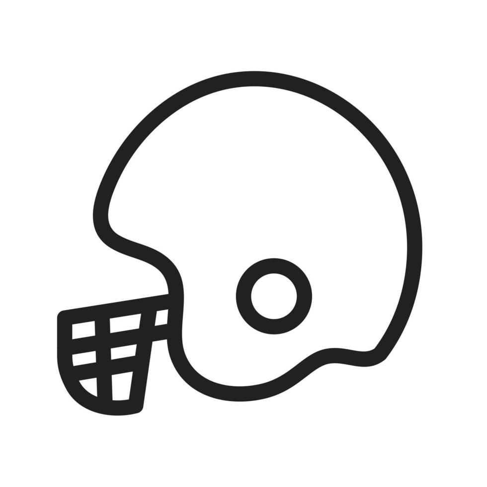 icono de línea de casco de críquet vector