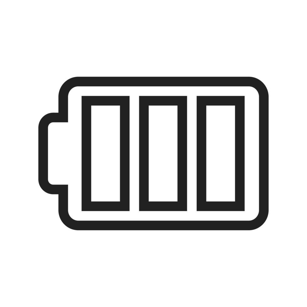 icono de línea de batería ii vector