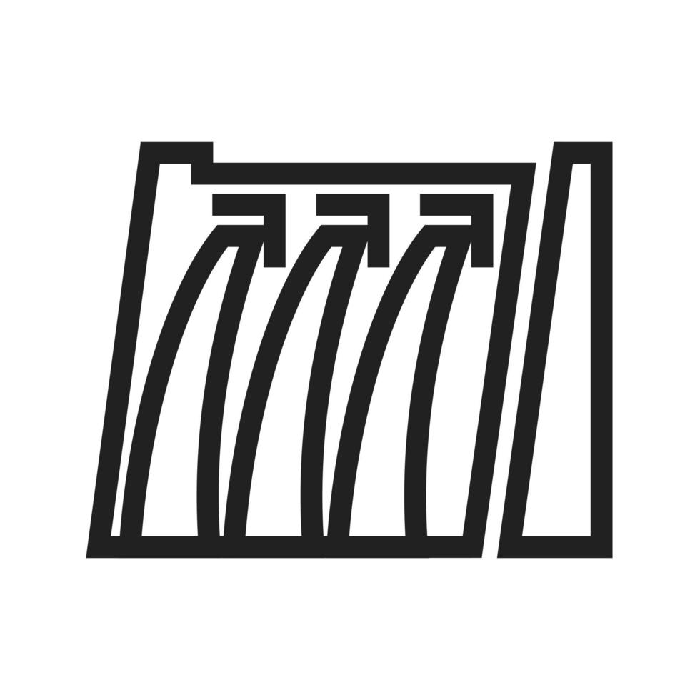 Water Dam Line Icon vector