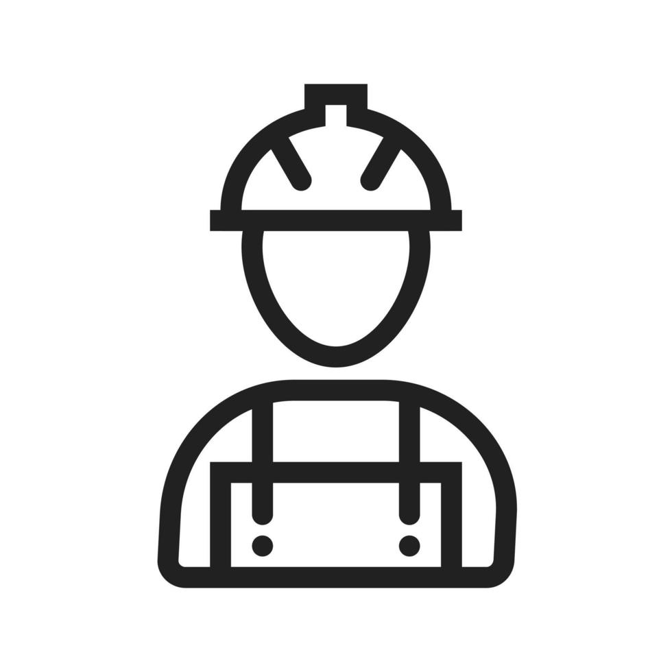 Construction Worker Line Icon vector