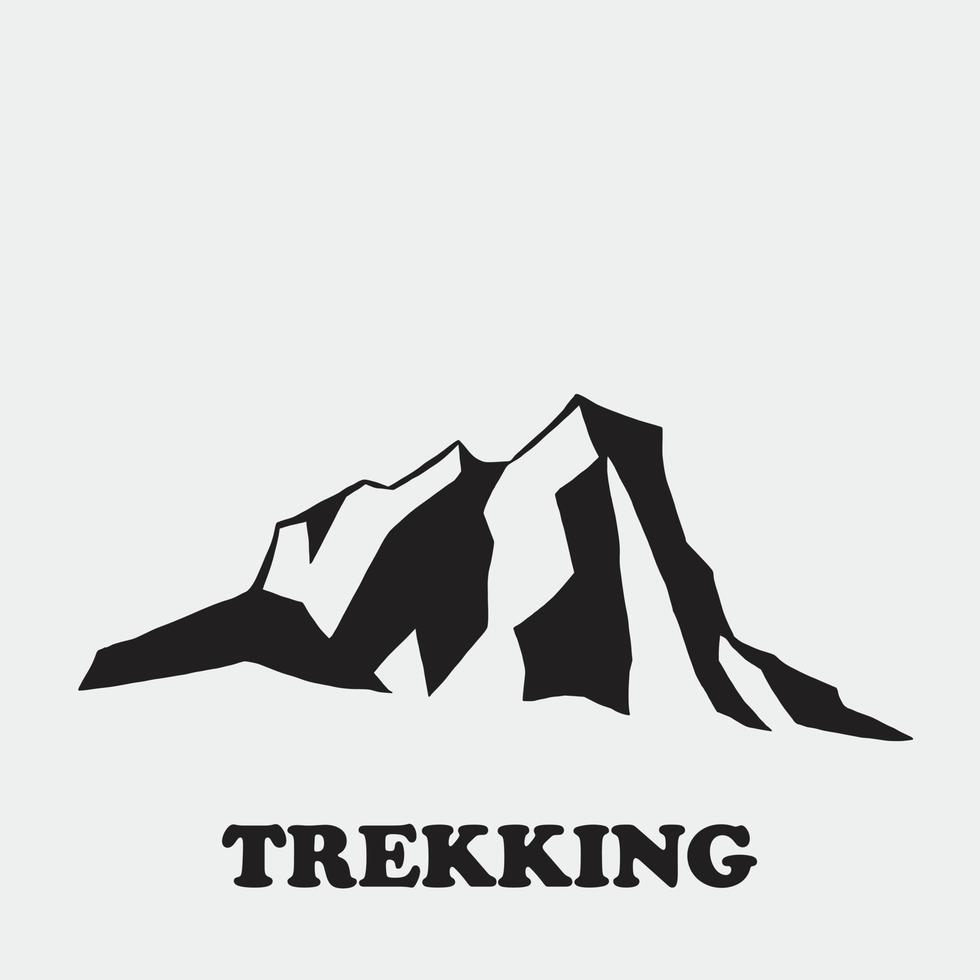 Simplicity mountain freehand drawing flat design. vector