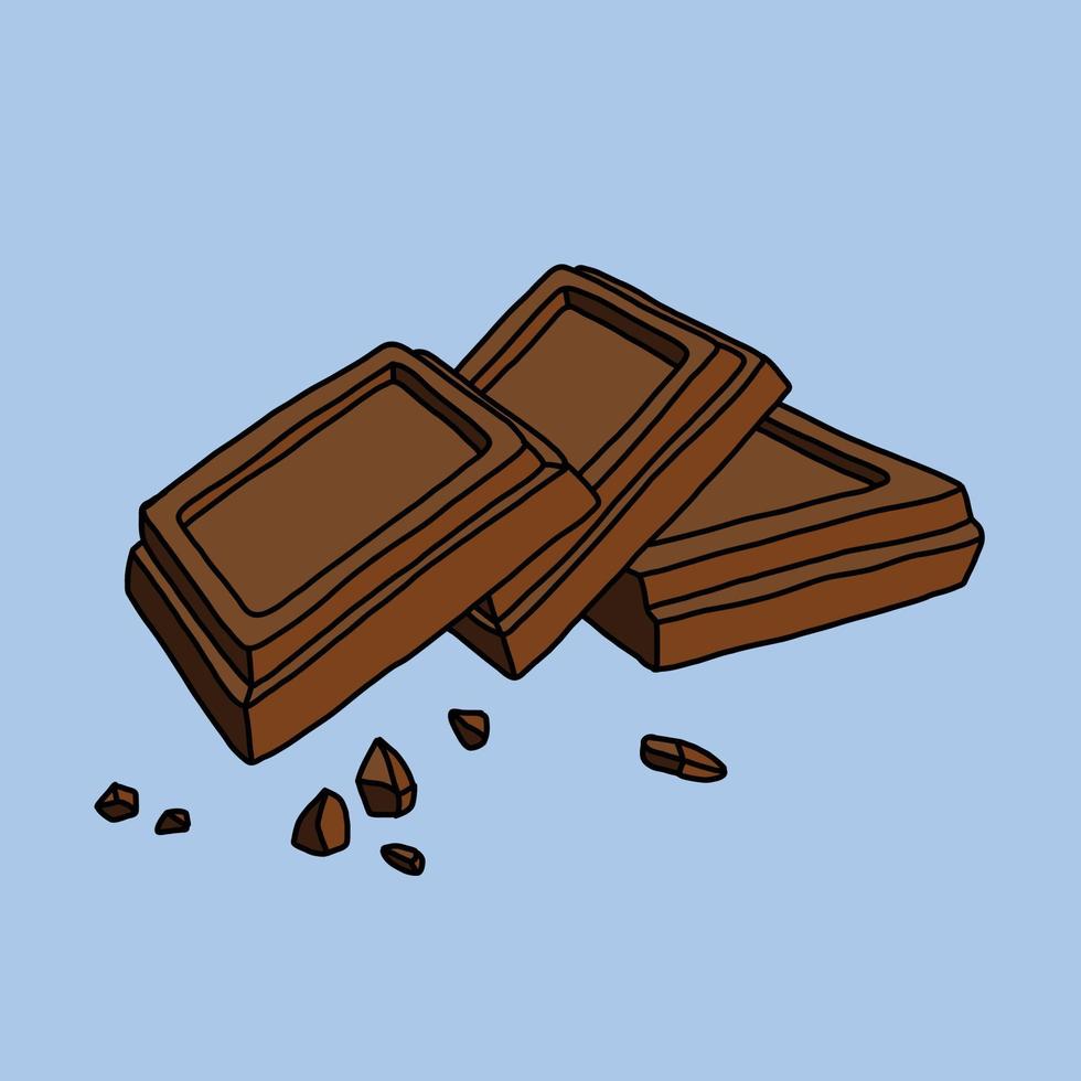 Doodling freehand outline sketch drawing of a chocolate bar. vector