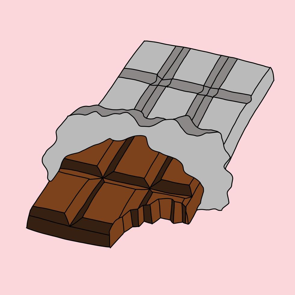 Doodling freehand outline sketch drawing of a chocolate bar. vector