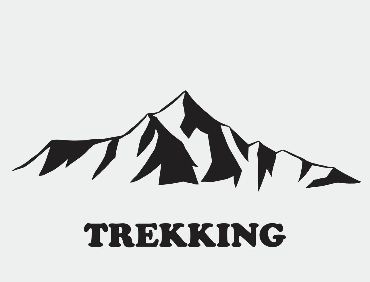 Simplicity mountain freehand drawing flat design. vector