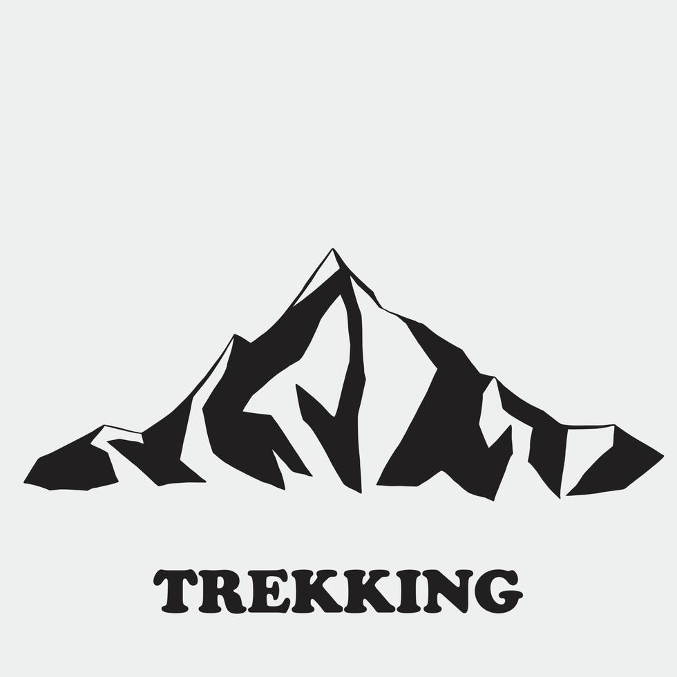 Simplicity mountain freehand drawing flat design. vector