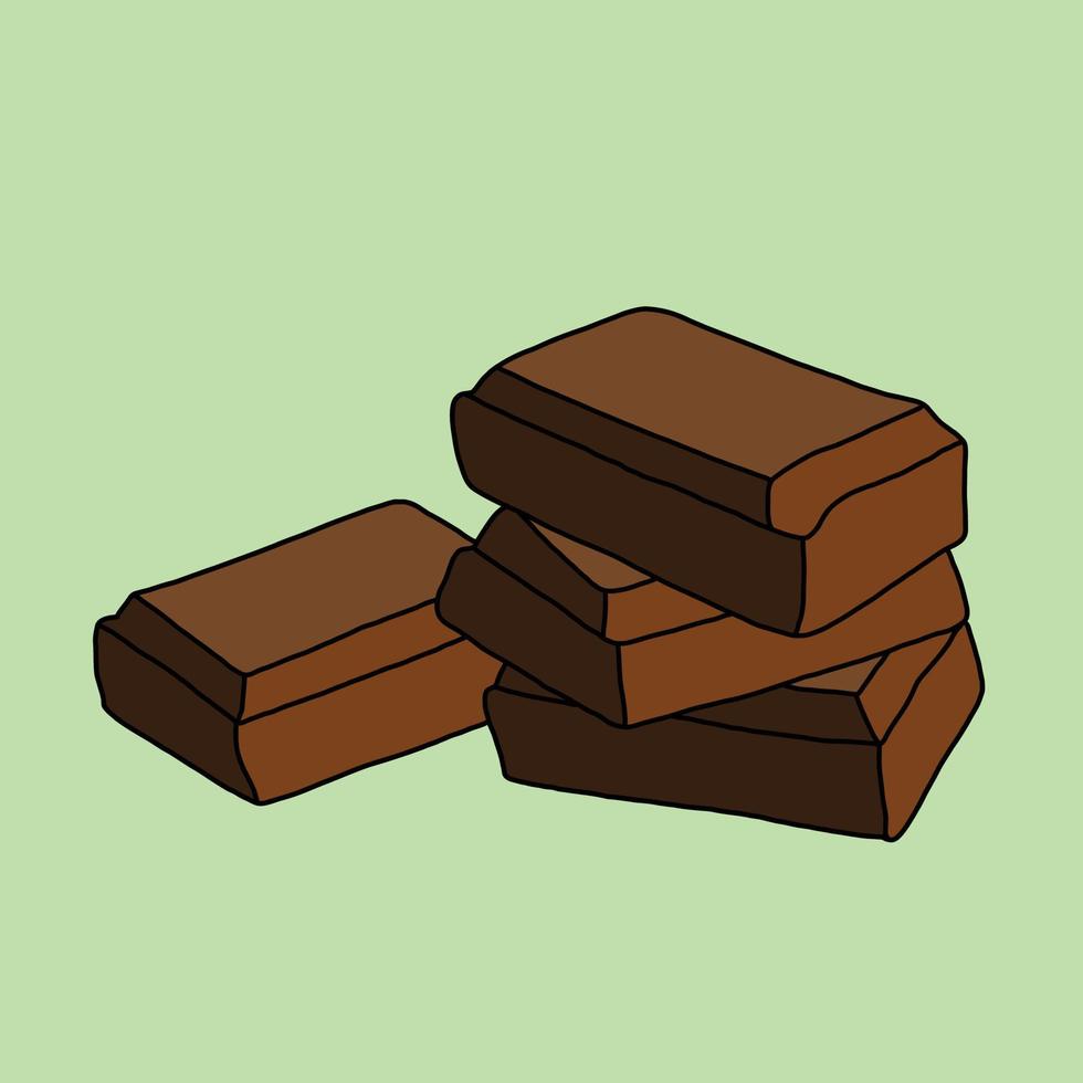 garabatos dibujo de boceto a mano alzada de una barra de chocolate. vector