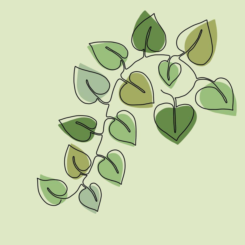 Simplicity ivy continuous freehand drawing. vector