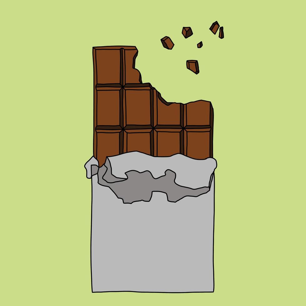 Doodling freehand outline sketch drawing of a chocolate bar. vector