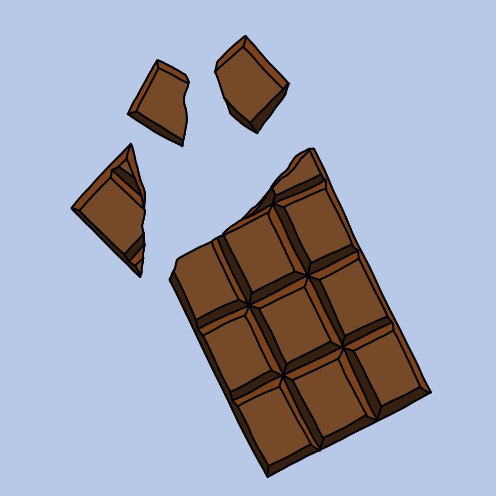 Doodling freehand outline sketch drawing of a chocolate bar. vector