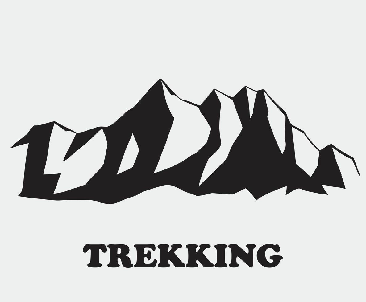 Simplicity mountain freehand drawing flat design. vector