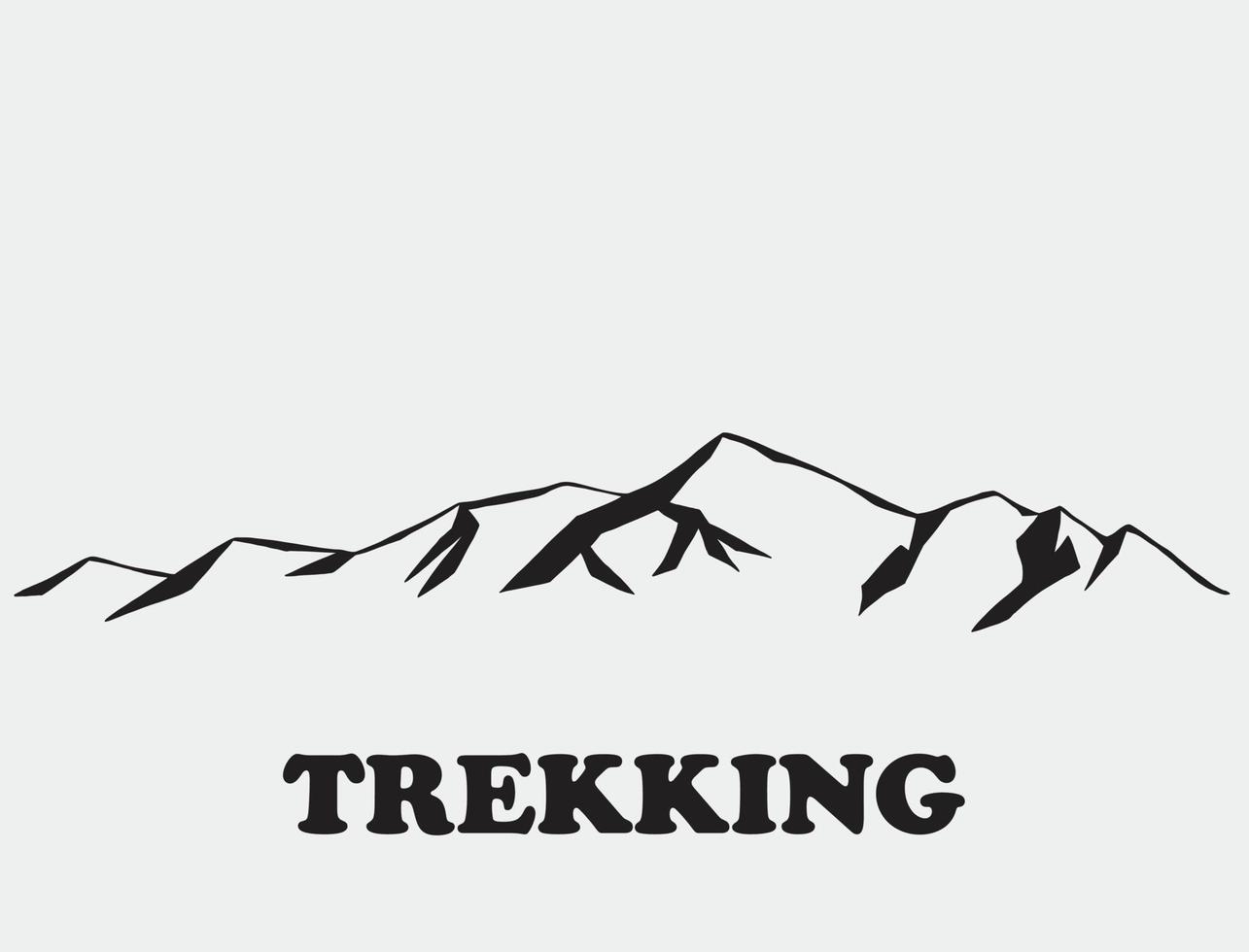 Simplicity mountain freehand drawing flat design. vector