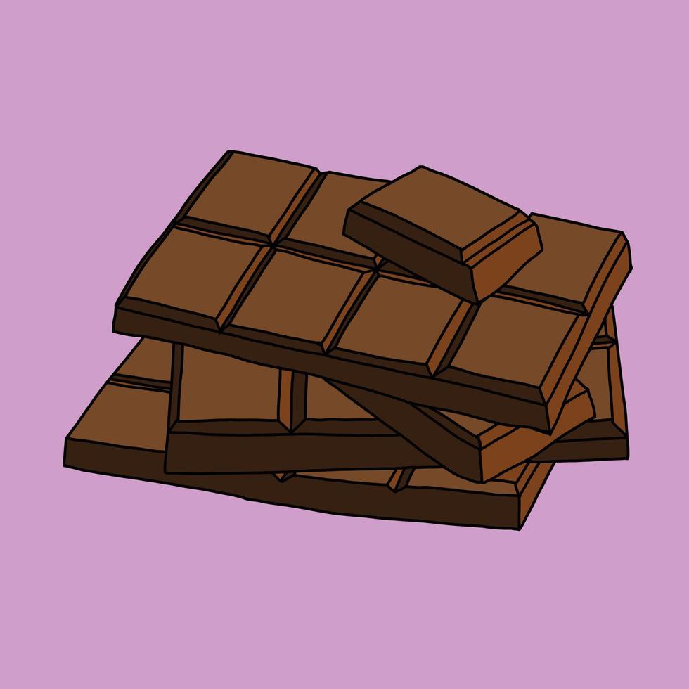Doodling freehand outline sketch drawing of a chocolate bar. vector