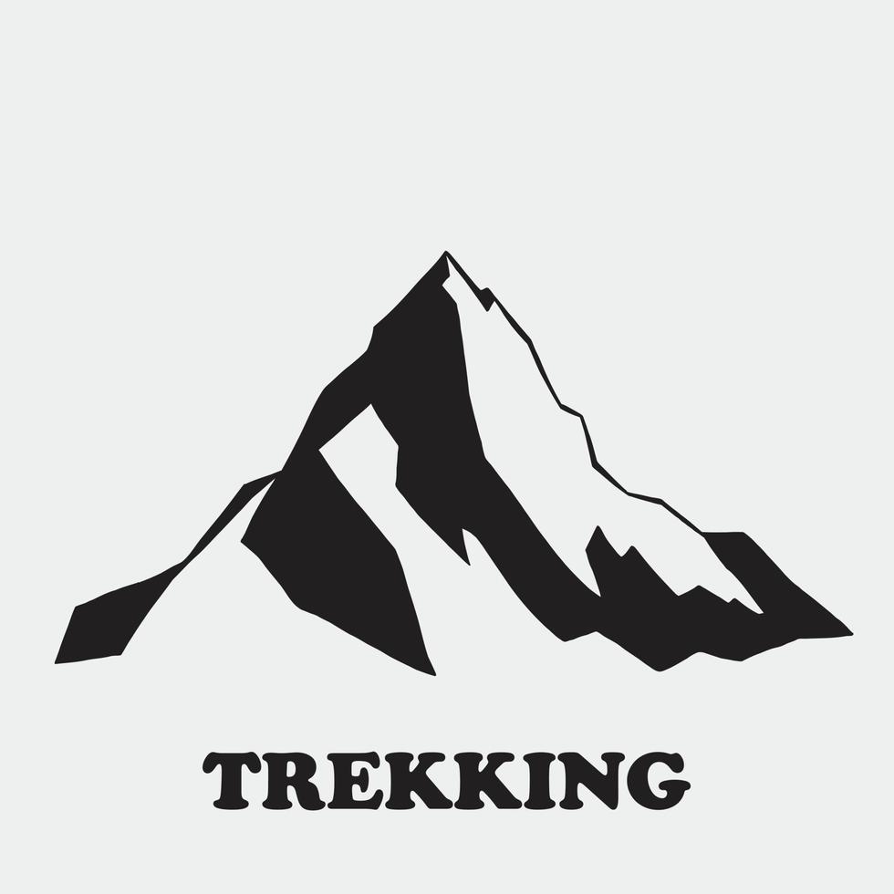 Simplicity mountain freehand drawing flat design. vector