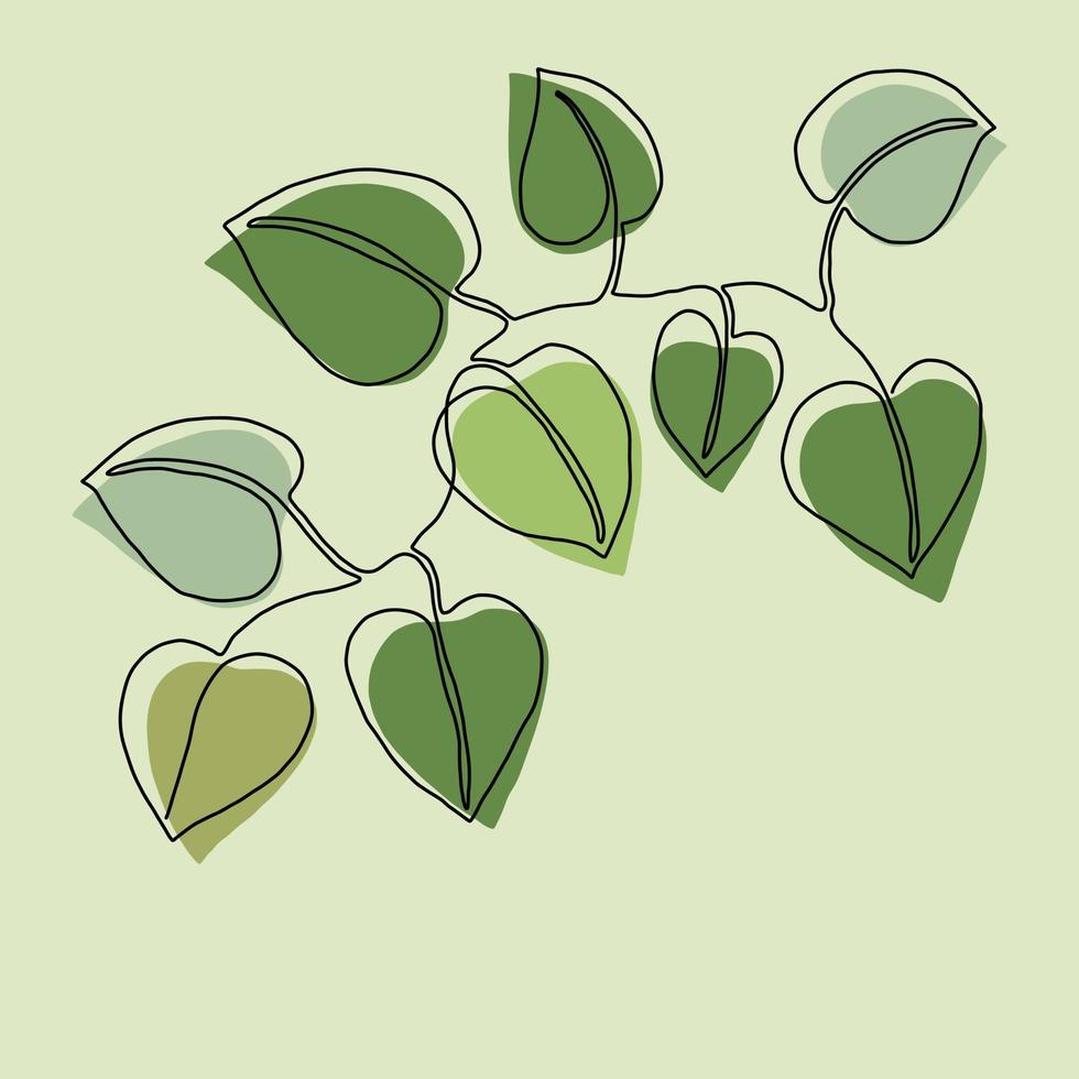 Simplicity ivy continuous freehand drawing. vector