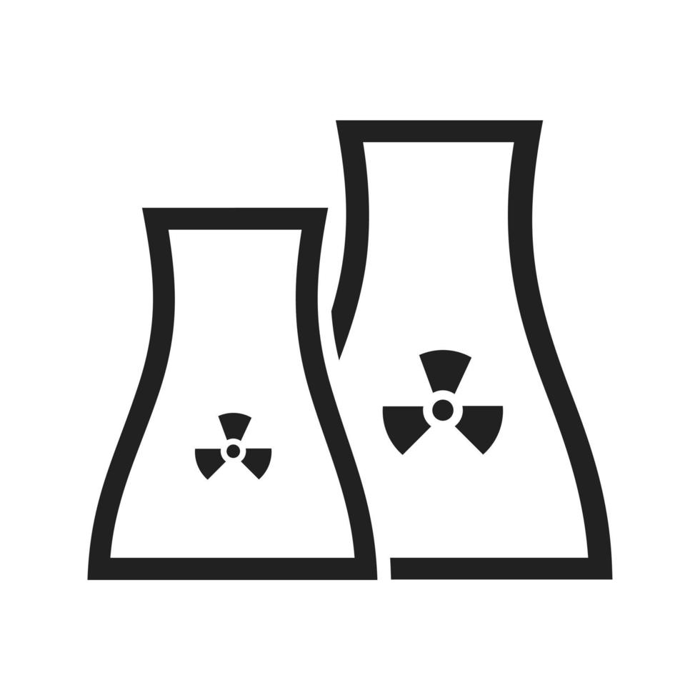 icono de línea de planta nuclear vector