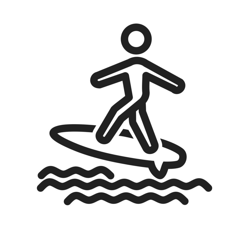 Surfing Line Icon vector