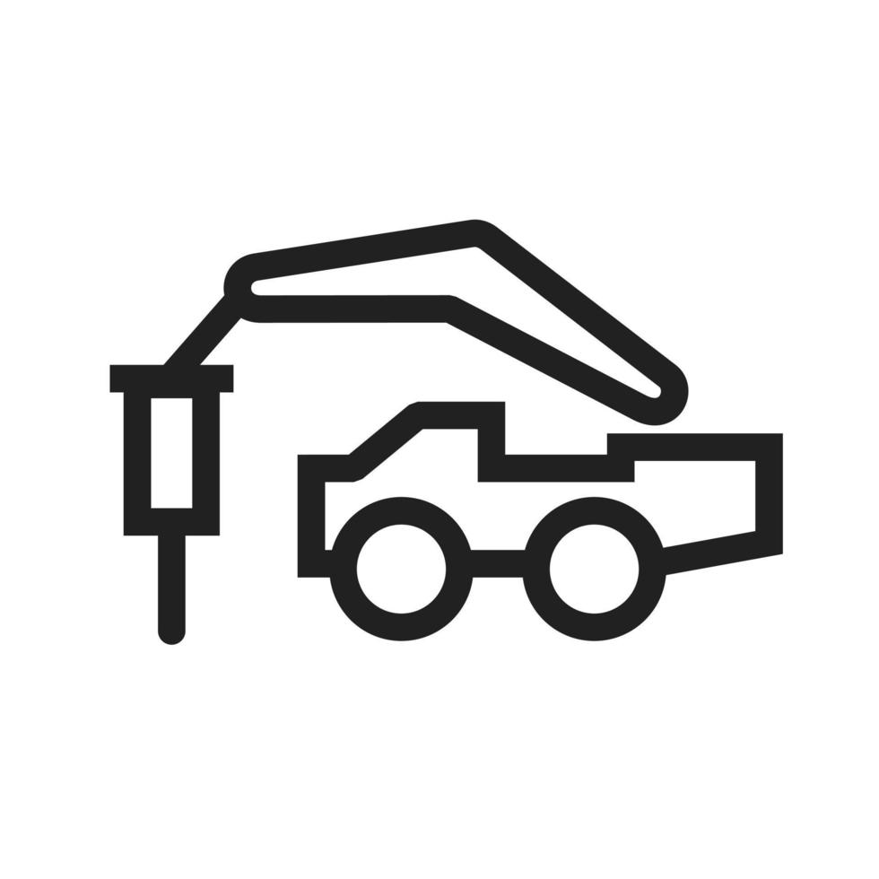 Rock Breaker Line Icon vector