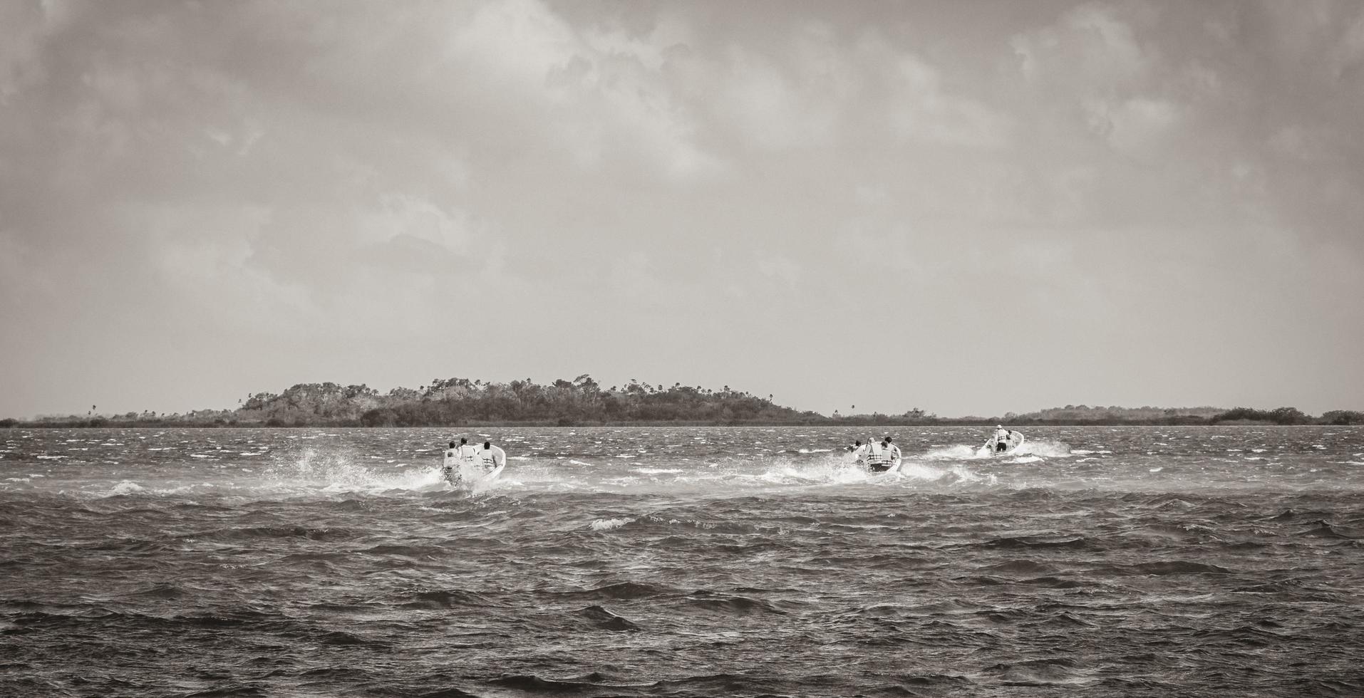 Muyil Quintana Roo Mexico 2022 Muyil Lagoon panorama view boat trip in tropical jungle Mexico. photo