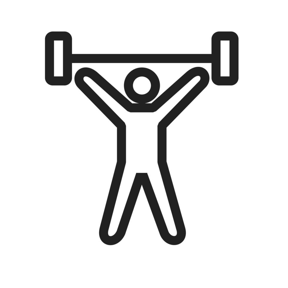 Weight Lifting Person Line Icon vector